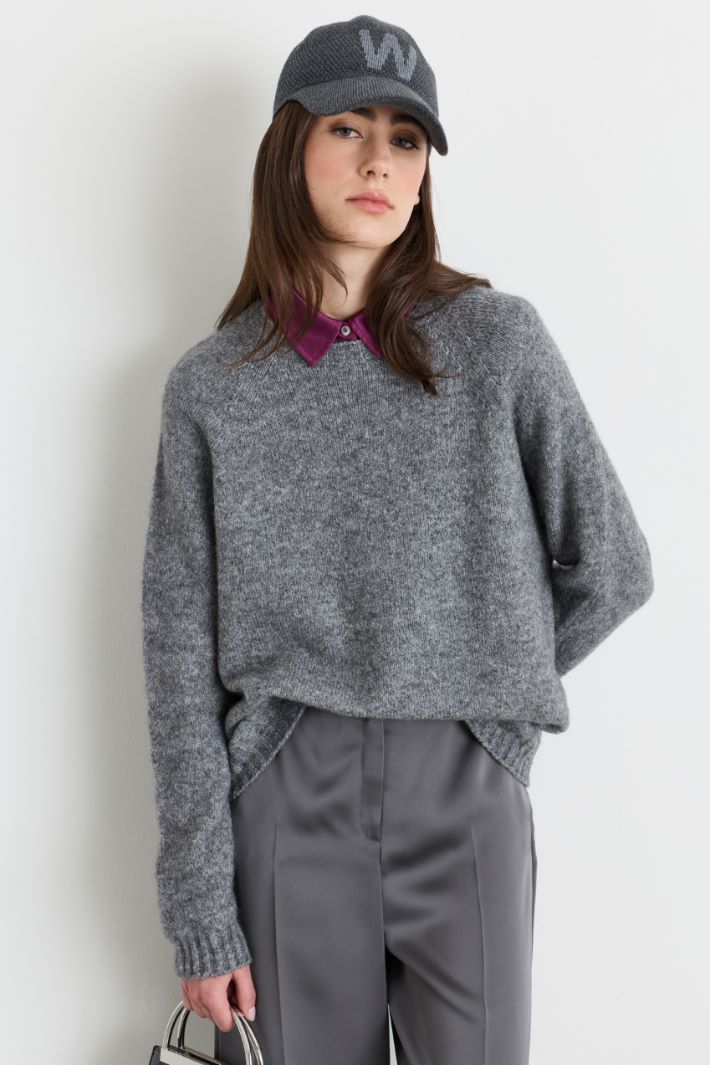 Pullover aus Alpakawollmischung - GRAU - Intrend - 2