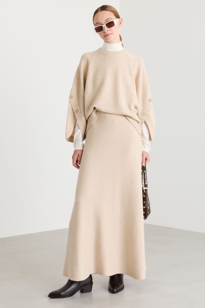 Maglia con motivo incrociato - BEIGE - Intrend