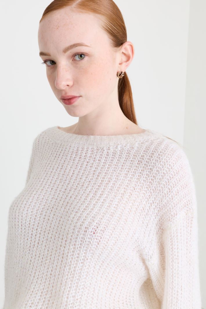 Maglia con micro-paillettes - BIANCO - Intrend - 3