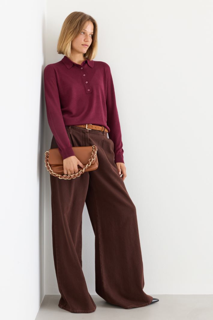 Polo in maglia - BORDEAUX - Intrend
