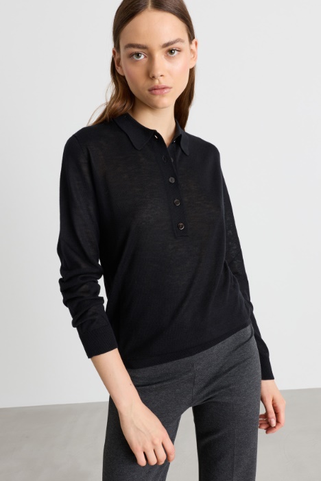 Knitted polo shirt - Intrend