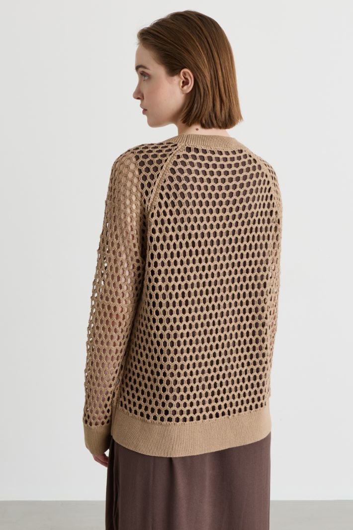 Open-knit jumper - CAMEL - Intrend - 4