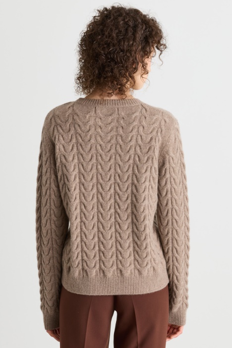 Maglia in puro cashmere a trecce