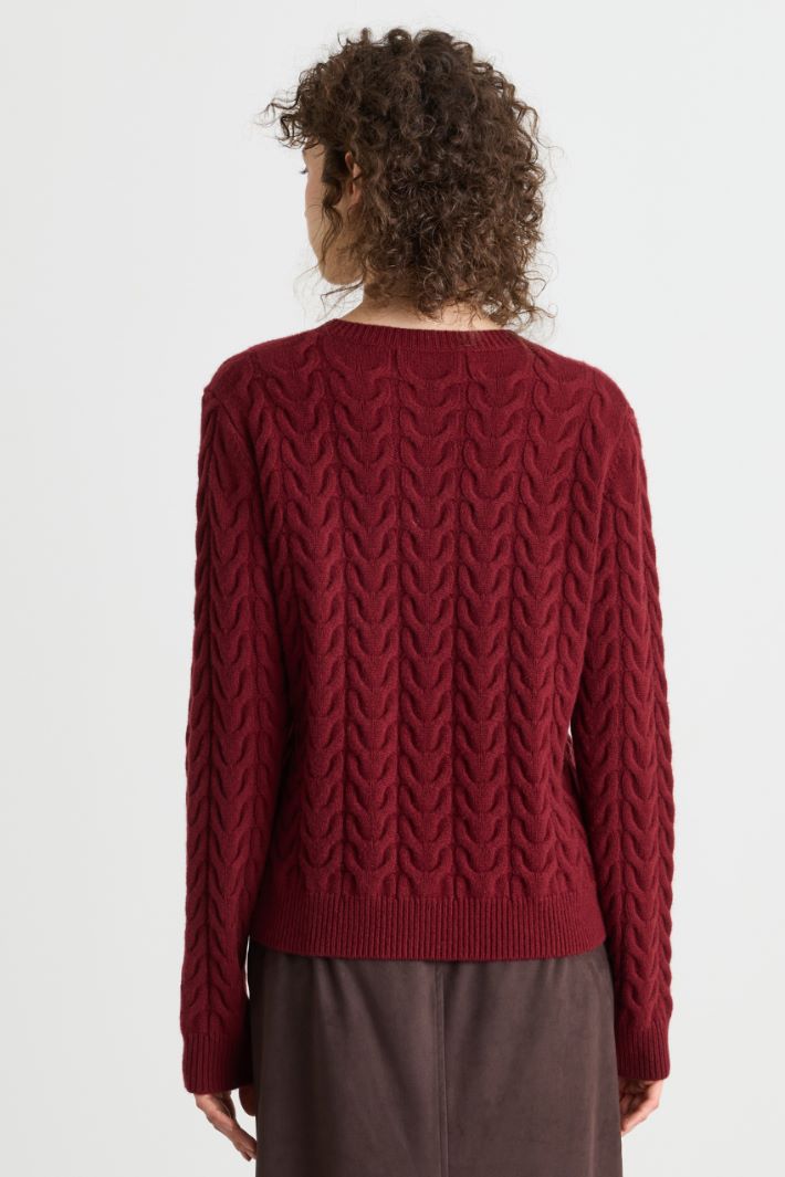 Maglia a trecce - BORDEAUX - Intrend - 4