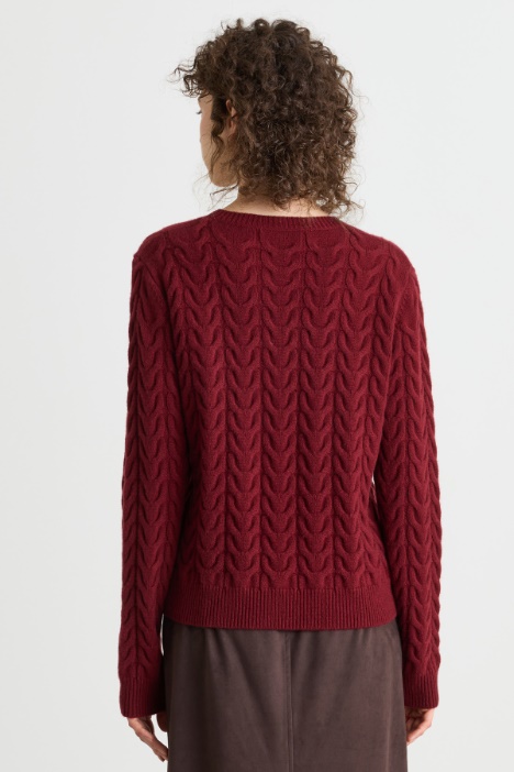 Maglia in puro cashmere a trecce