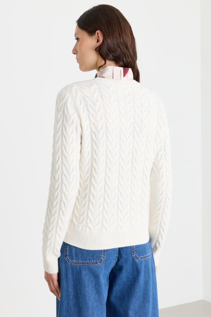 Maglia a trecce - BIANCO - Intrend - 4