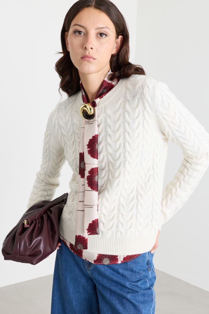 Maglia a trecce - BIANCO - Intrend - 2