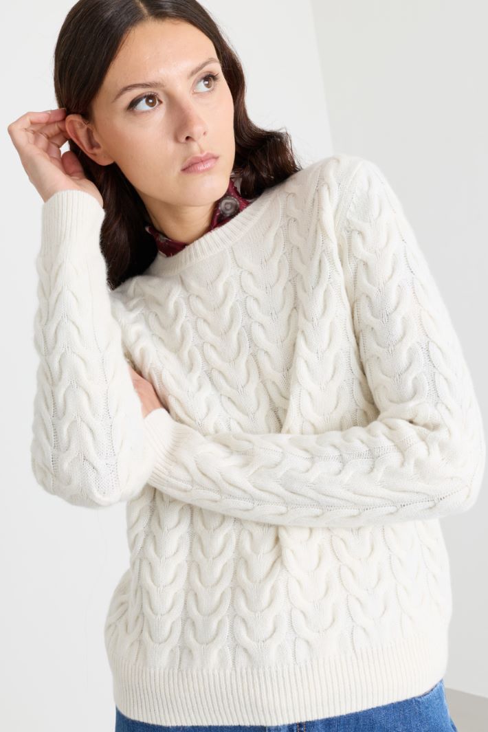 Maglia a trecce - BIANCO - Intrend - 3