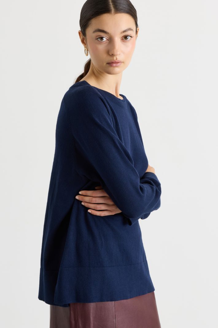 Maglia con spacchi - BLU - Intrend - 3