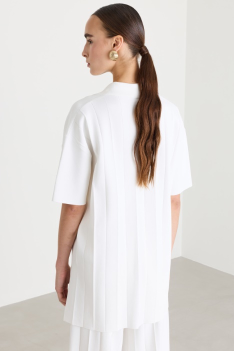 Maglia modello polo in viscosa crepe
