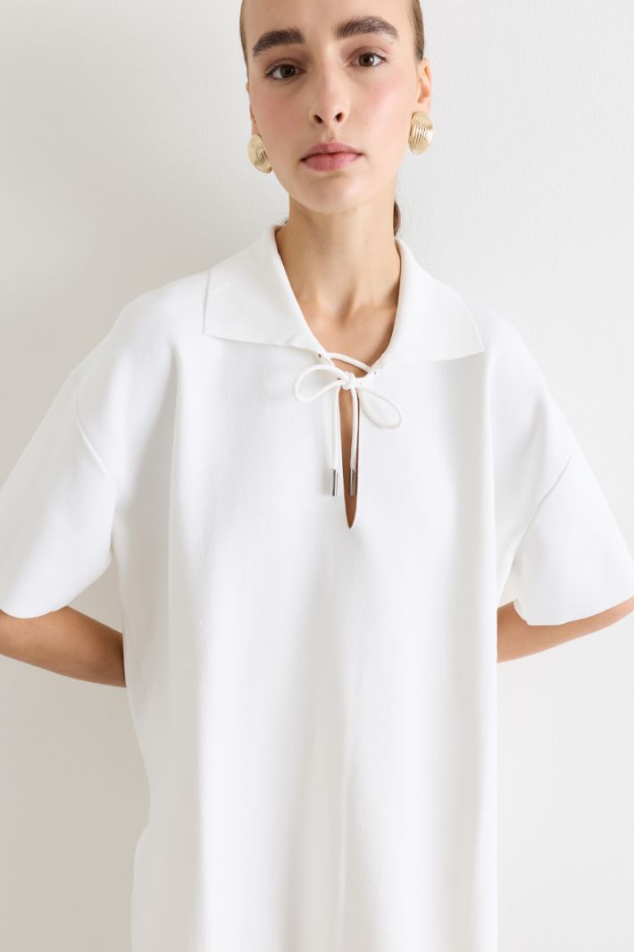 Maglia modello polo con coulisse - BIANCO - Intrend - 3