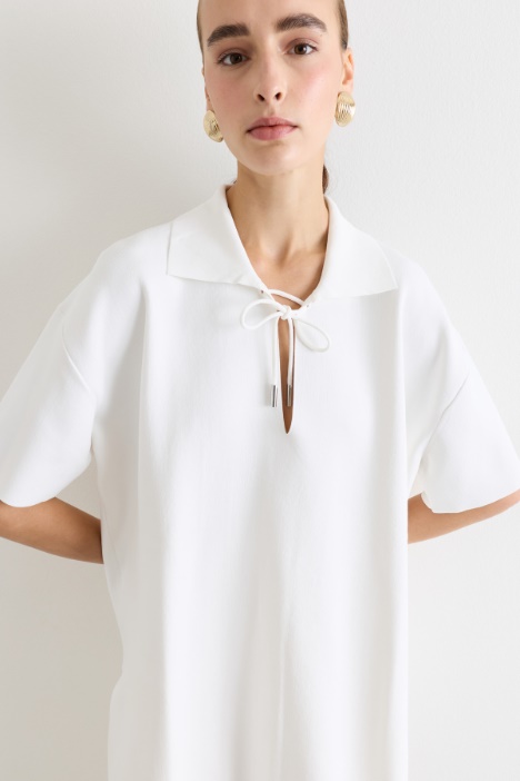 Maglia modello polo in viscosa crepe