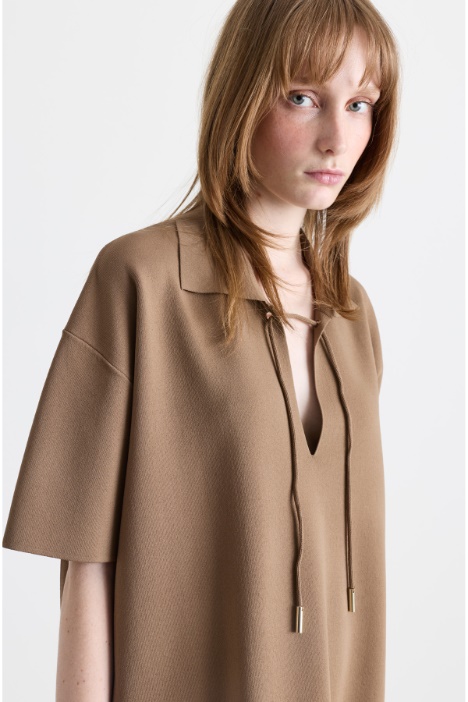 Maglia modello polo con coulisse