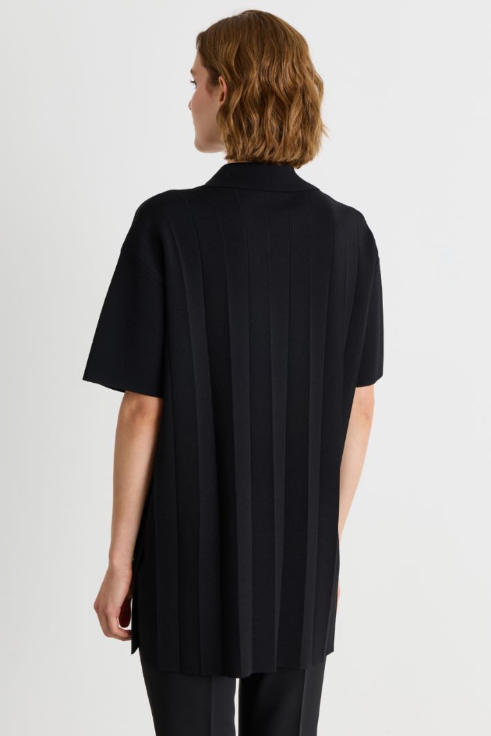 Polo de punto con cordón ajustable - NEGRO - Intrend - 4