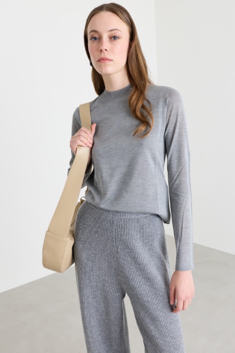 Pure silk polo neck jumper - Intrend