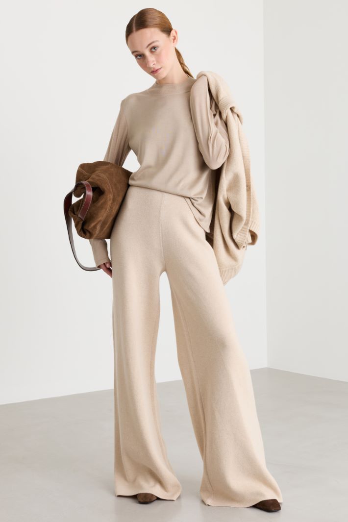 Pure silk polo neck jumper - BEIGE - Intrend