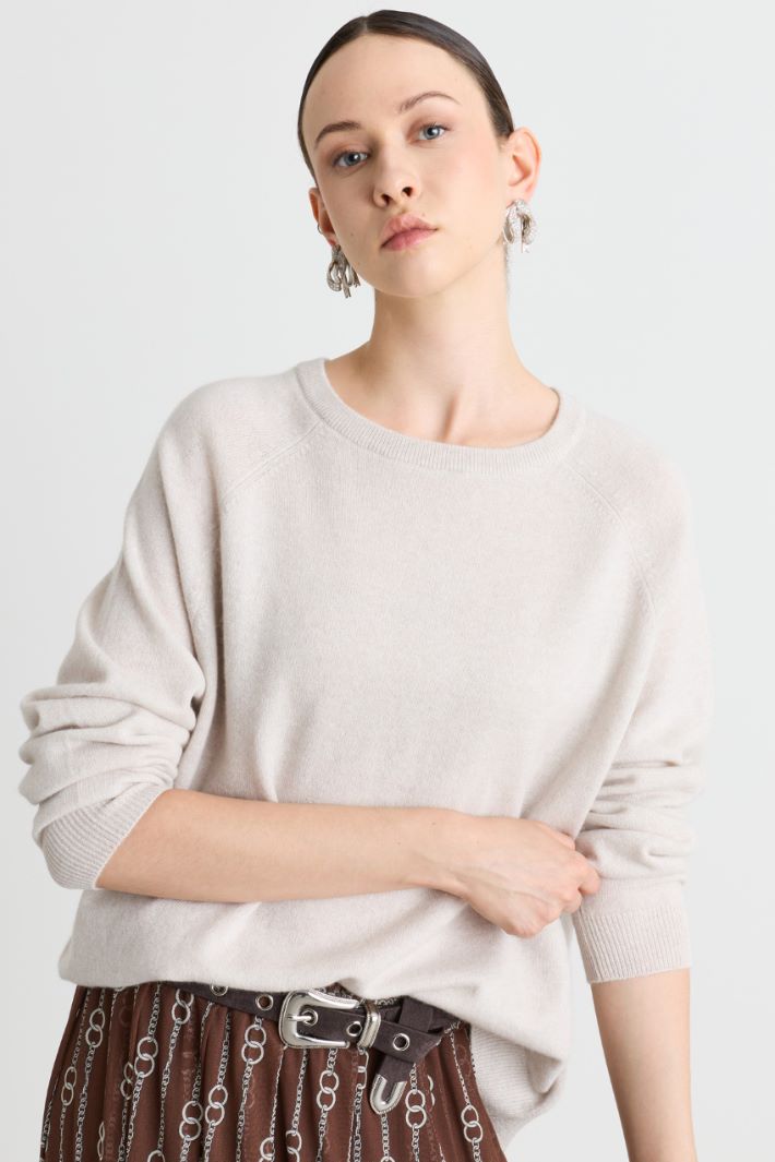 Pullover mit Rippenstrick-Saum - BEIGE - Intrend - 2