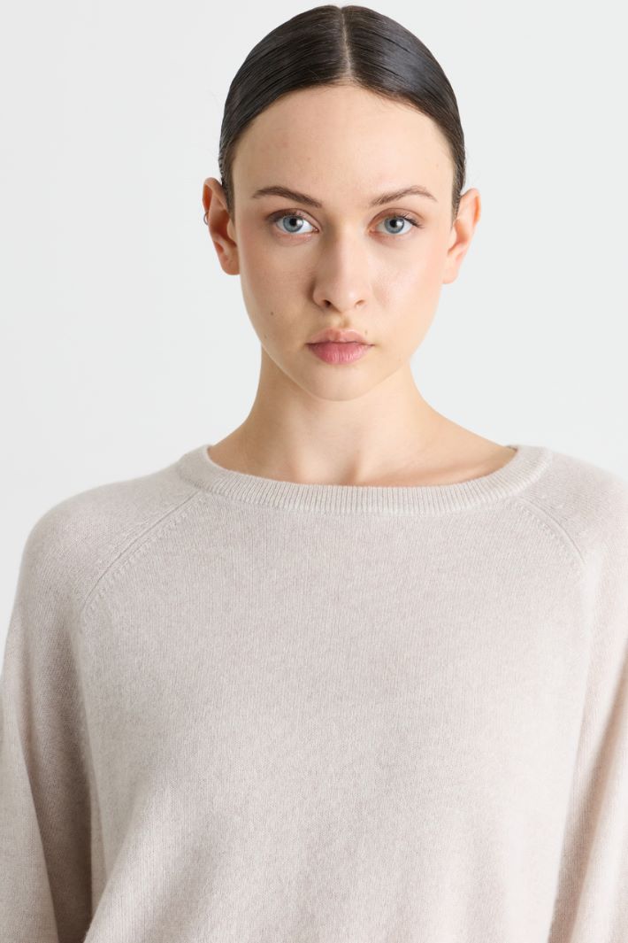 Pullover mit Rippenstrick-Saum - BEIGE - Intrend - 3