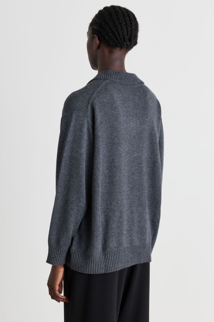 Maglia con scollo a V - GRIGIO - Intrend - 4