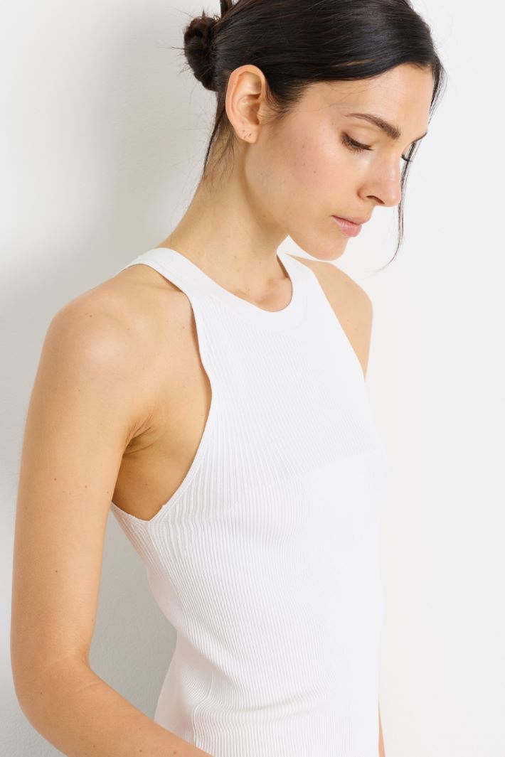 Ribbed top - WHITE - Intrend - 3