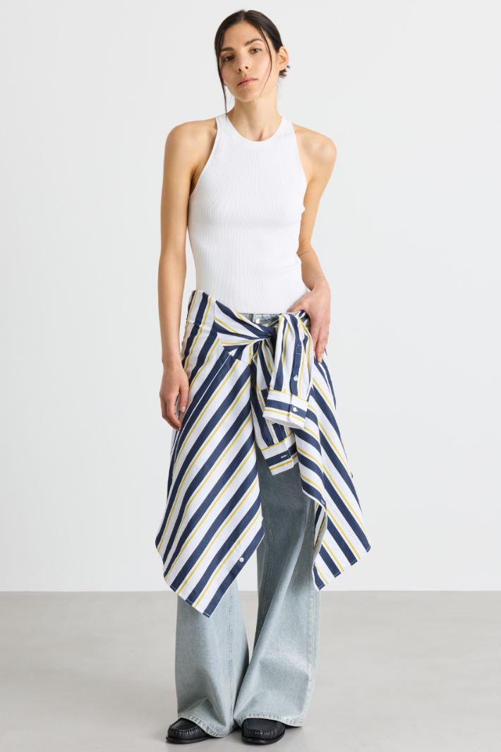 Ribbed top - WHITE - Intrend
