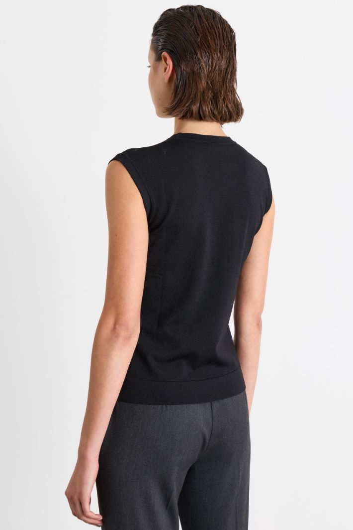Crepe Top - BLACK - Intrend - 4