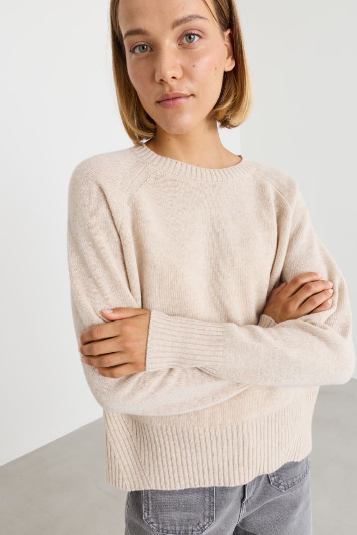 Boxy-Strickpullover mit Raglanärmeln - BEIGE - Intrend - 3