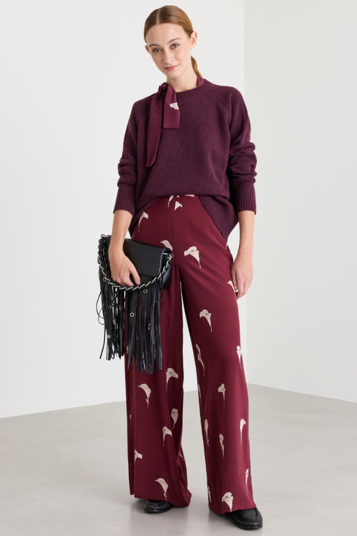 Boxy raglan-sleeve jumper - BORDEAUX - Intrend