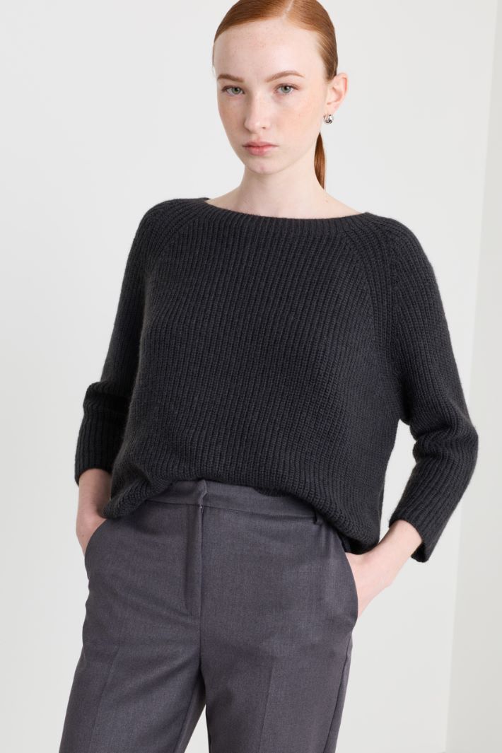 Maglia ampia a costine - GRIGIO - Intrend - 2