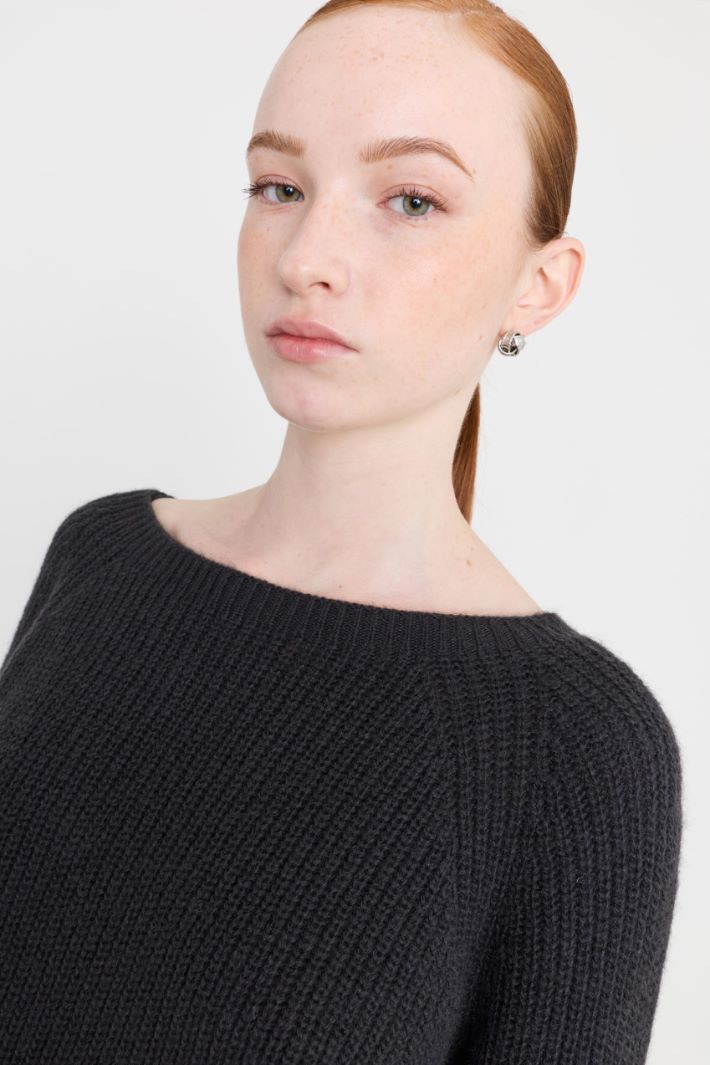 Maglia ampia a costine - GRIGIO - Intrend - 3