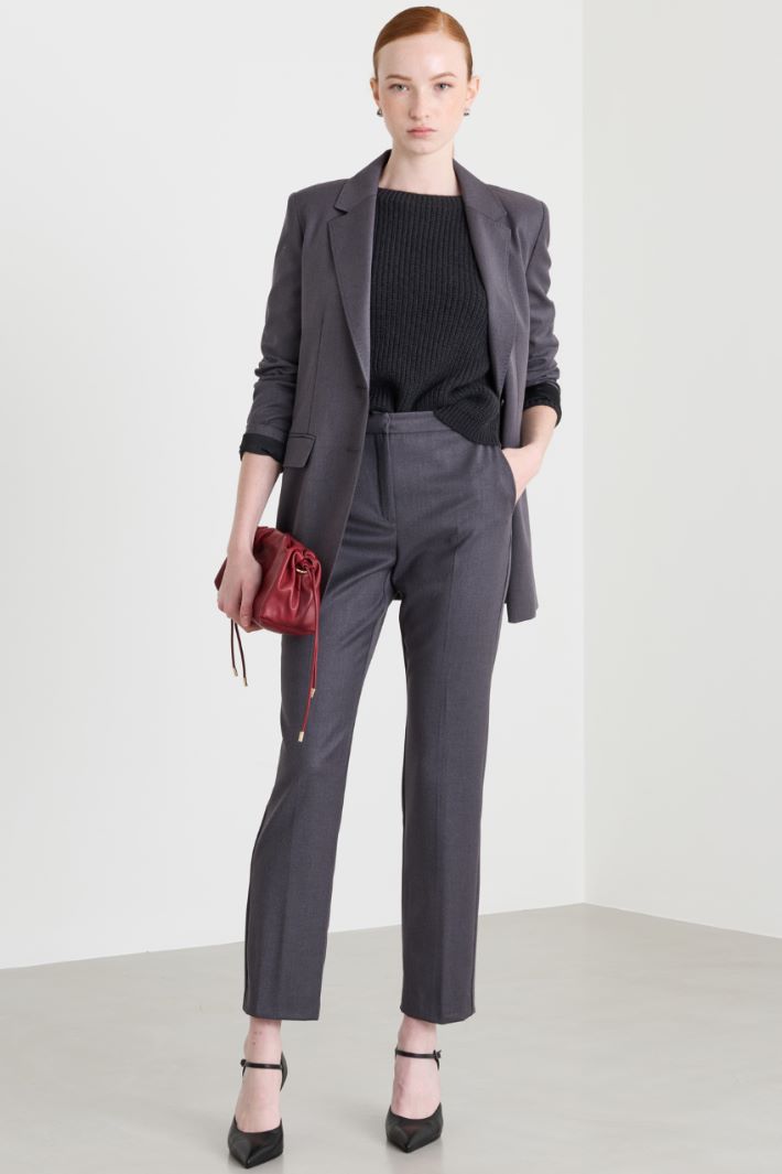 Maglia ampia a costine - GRIGIO - Intrend