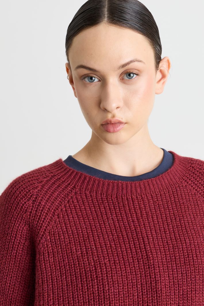 Maglia ampia a costine - ROSSO - Intrend - 3