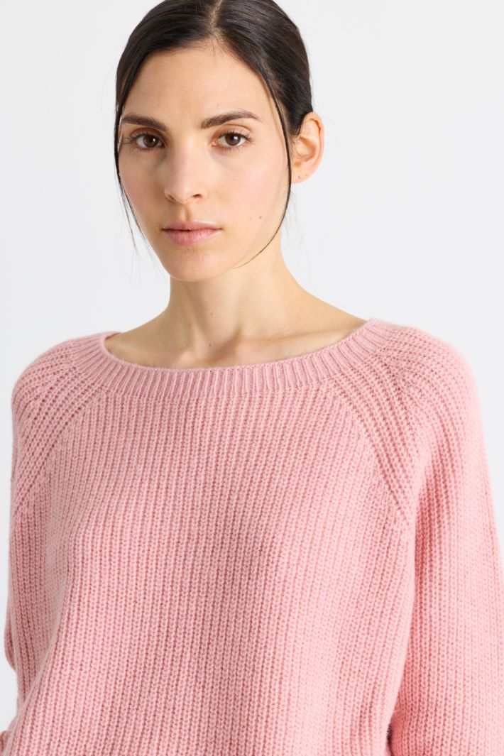 Maglia ampia a costine - ROSA - Intrend - 3