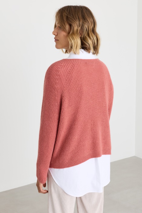 Maglia ampia a costine