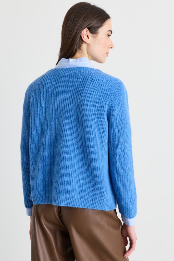 Maglia ampia a costine - AZZURRO - Intrend - 4