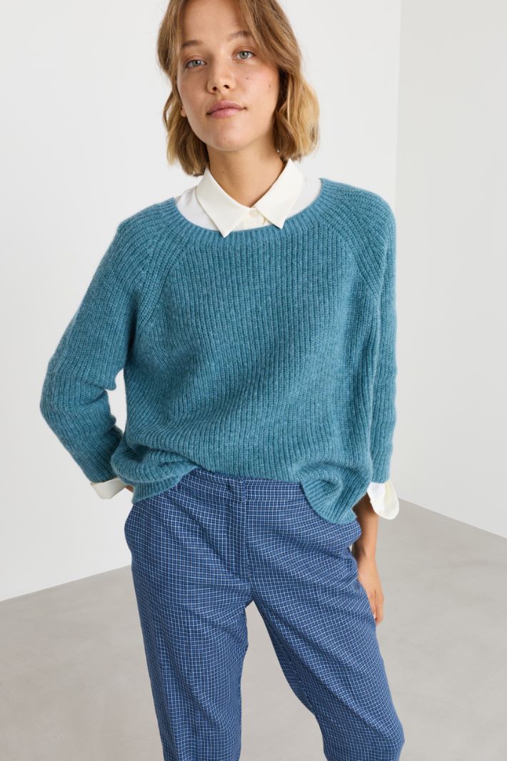 Pull ample côtelé - BLEU CLAIR - Intrend - 2