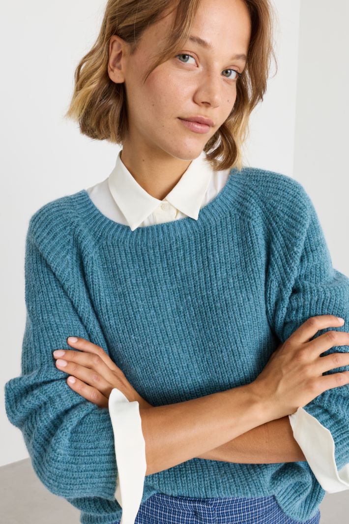Pull ample côtelé - BLEU CLAIR - Intrend - 3
