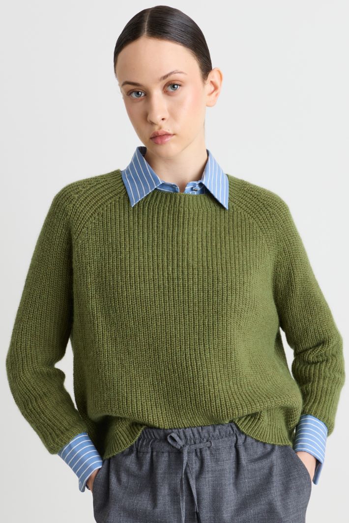 Maglia ampia a costine - VERDE - Intrend - 2