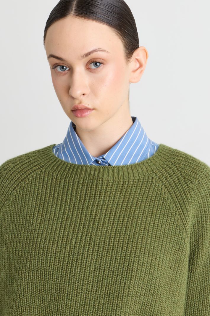 Maglia ampia a costine - VERDE - Intrend - 3