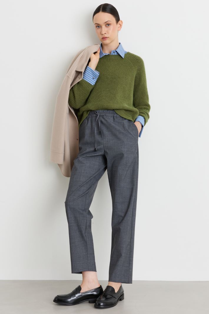 Maglia ampia a costine - VERDE - Intrend
