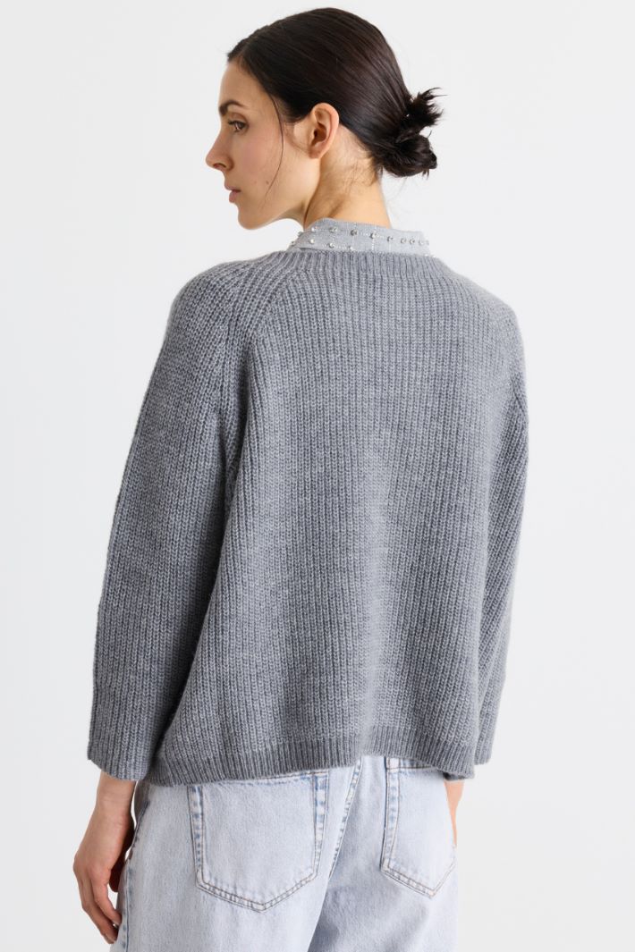 Maglia ampia a costine - GRIGIO - Intrend - 4