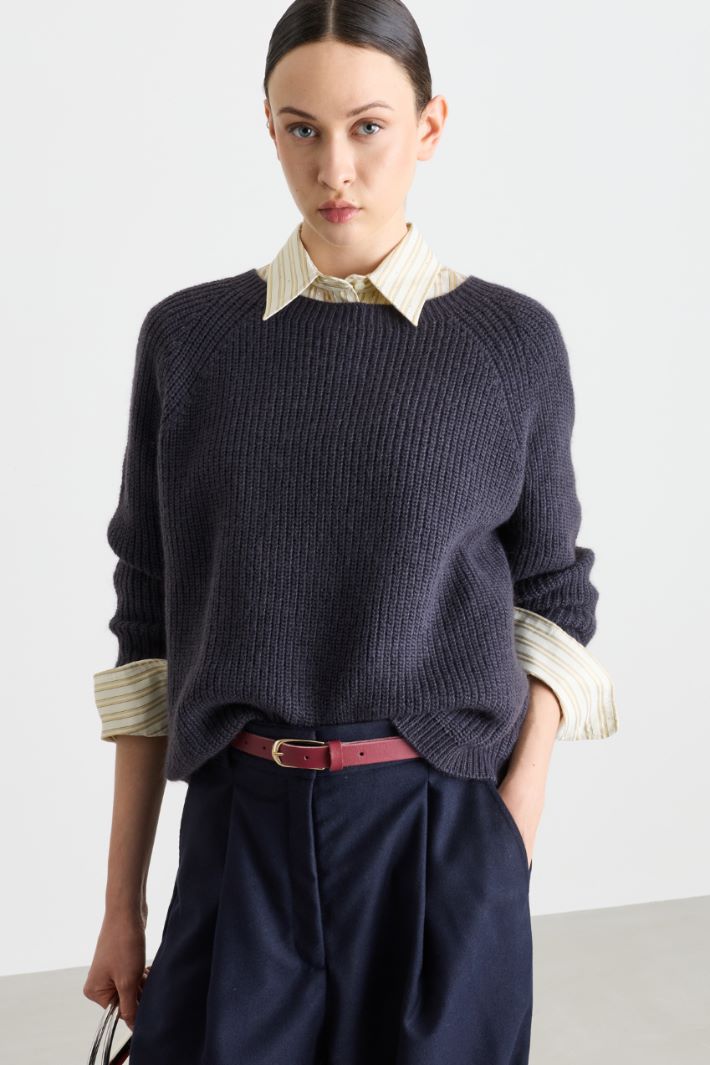 Maglia ampia a costine - GRIGIO - Intrend - 2