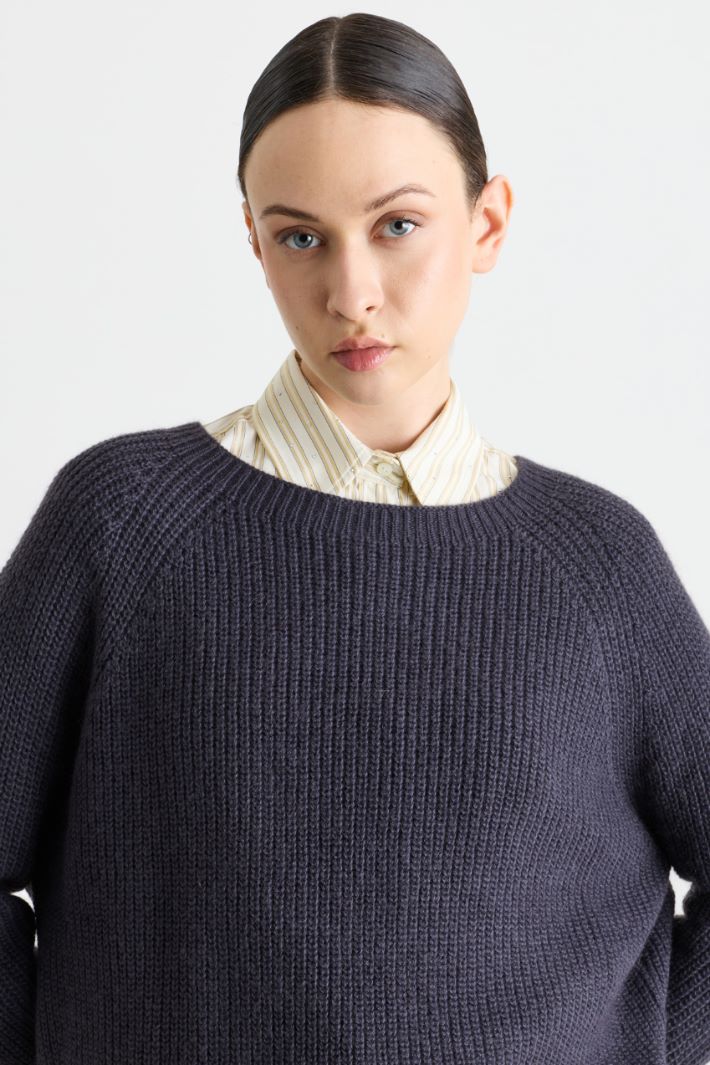 Maglia ampia a costine - GRIGIO - Intrend - 3