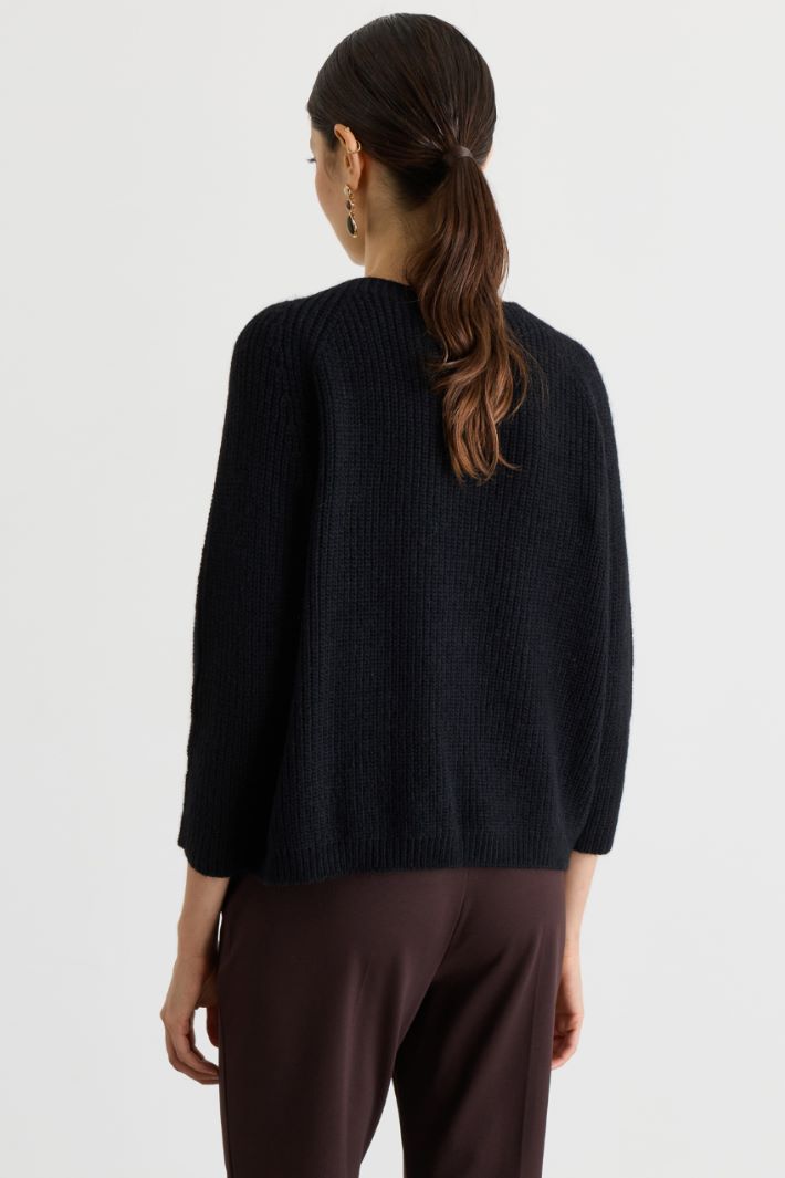 Maglia ampia a costine - NERO - Intrend - 4