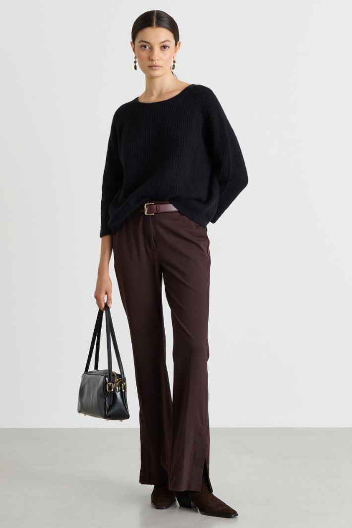 Maglia ampia a costine - NERO - Intrend