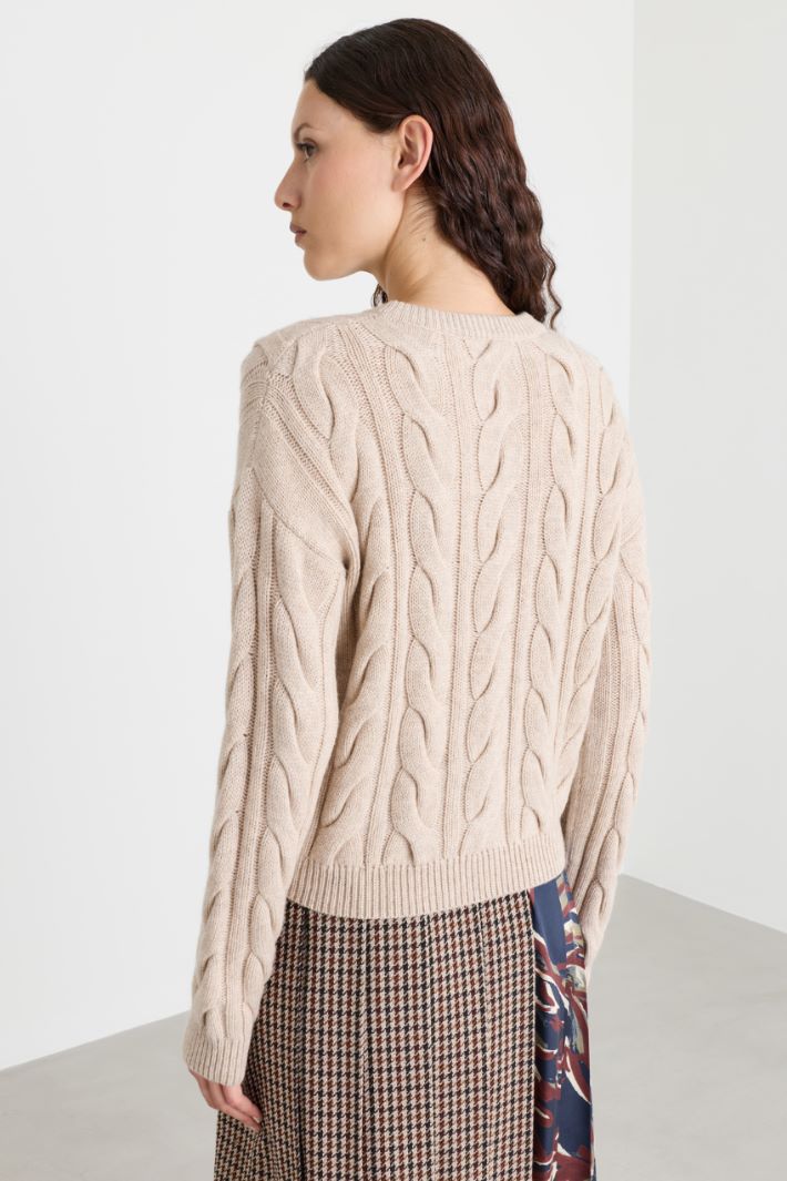 Lace jumper - BEIGE - Intrend - 4