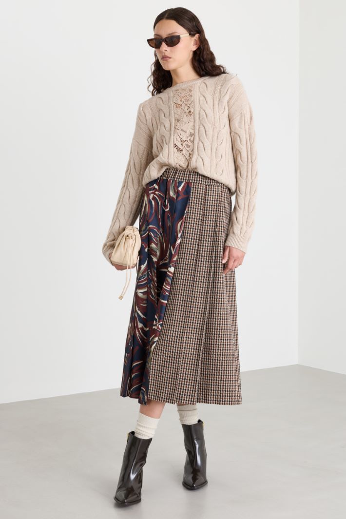 Lace jumper - BEIGE - Intrend