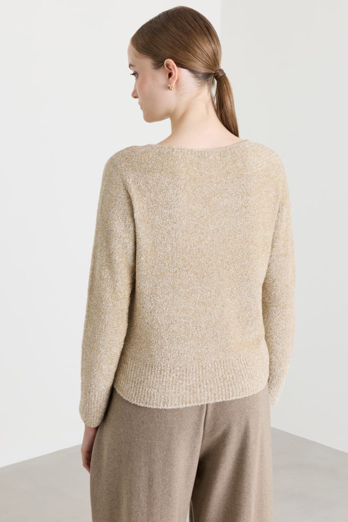 Pull en maille lamée - BEIGE - Intrend - 4