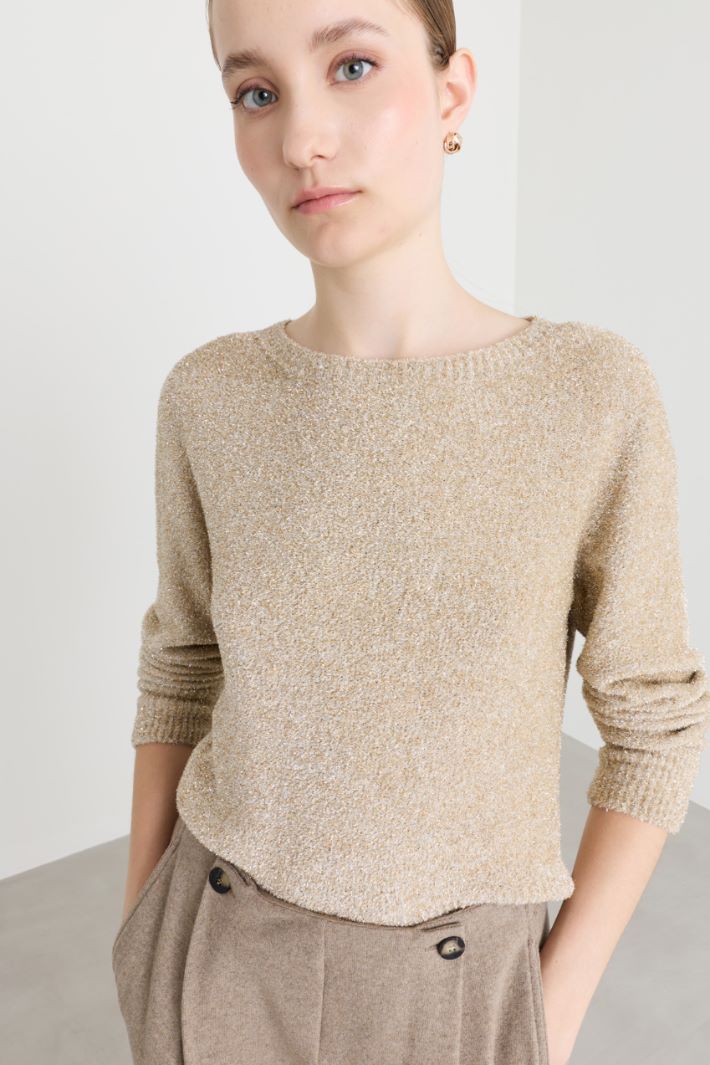 Pull en maille lamée - BEIGE - Intrend - 3