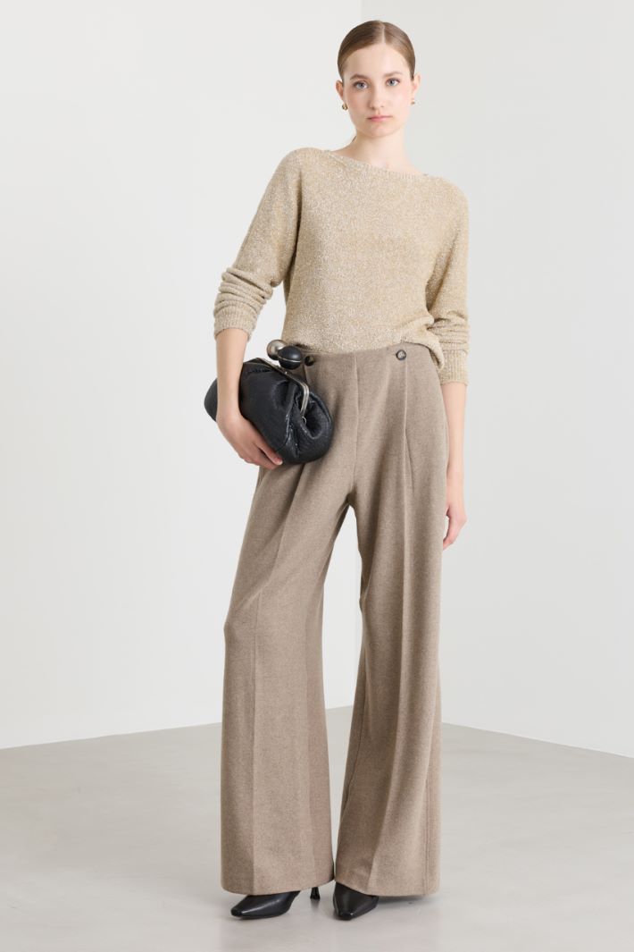Pull en maille lamée - BEIGE - Intrend